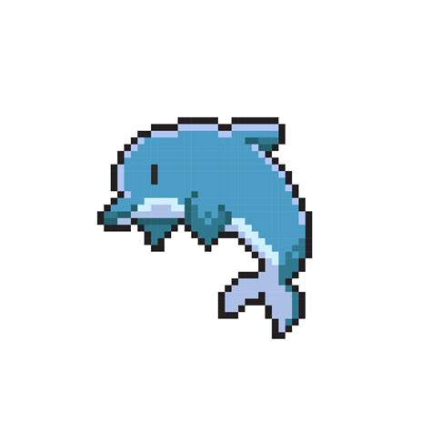 Dauphin Dans Pixel Art Style Art Vectoriel Chez Vecteezy