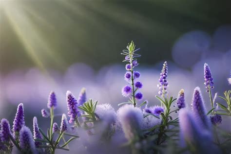 Premium Photo | Purple flowers in the sunlight