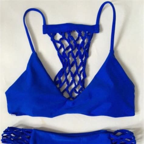 Blue Strappy Bathing Suit Bikinis Strappy Bathing Suit Bathing Suits