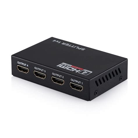 HD 4K 4 Port HDMI Splitter 1x4 Repeater Amplifier 1080P 3D Hub 1 In 4