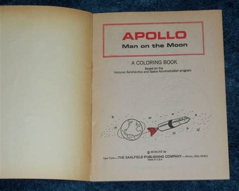 Apollo Man On The Moon Coloring Book Unused Saalfield Astronauts