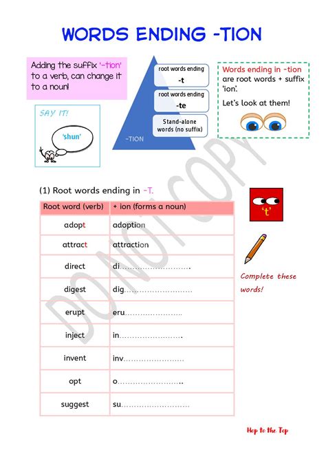 Ending Words With TION SION CIAN Teacha