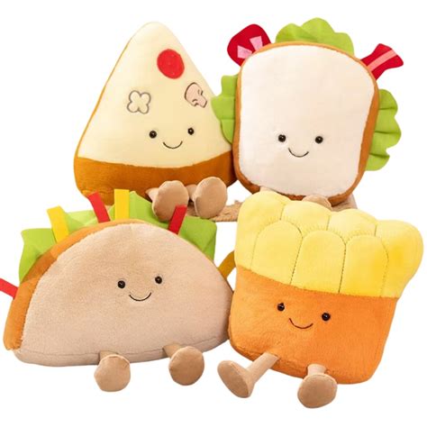 New Hot Plush Stuffed Cartoon Taco Sandwich Food Cultural Toy Doll From China Manufacturer