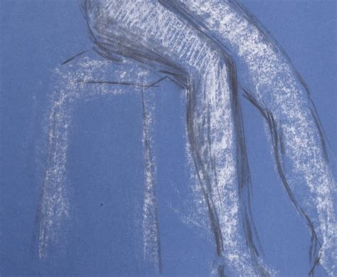 Seated Nude Female Figure Chalk Drawing By Hilary Hennes Manning Fine Art