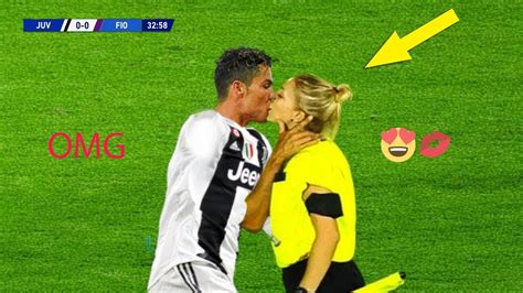 Unexpected Stuff Cristiano Ronaldo Kiss The Ladi Referee How