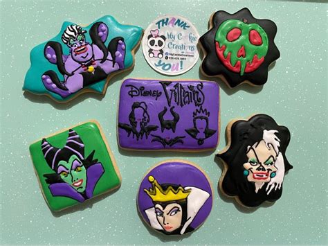 Disney Villains Birthday Cookies Ursula Cruela Maleficent Evil Queen