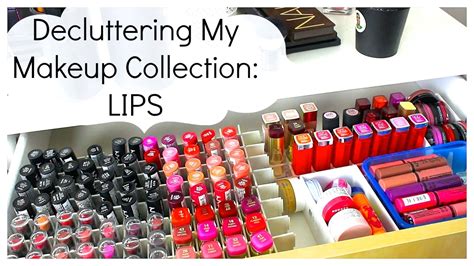 Decluttering My Makeup Collection Lip Products Youtube