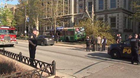 Watch Mcts Bus Loses Control Crashes Into Mu Building Driver Said He Couldn T Slow Down