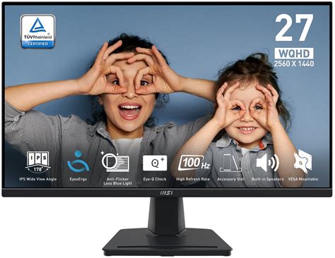 MSI PRO MP275Q 27 QHD 100Hz 1ms Adaptive Sync Monitor With Built In