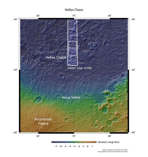 Overview map of the southern section of Hellas Planitia