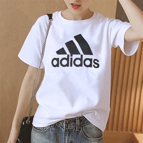 Adidas阿迪达斯t恤女纯棉透气夏季新款修身白t官网运动上衣短袖女虎窝淘