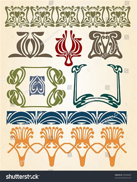 Art Nouveau Symbols Vector De Stock Libre De Regalías 54948685