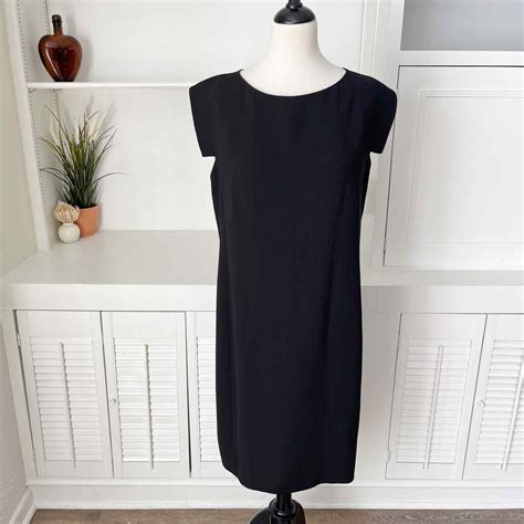 Mm Lafleur Black Stretch Crepe Sarah Shift Dress Size Gem