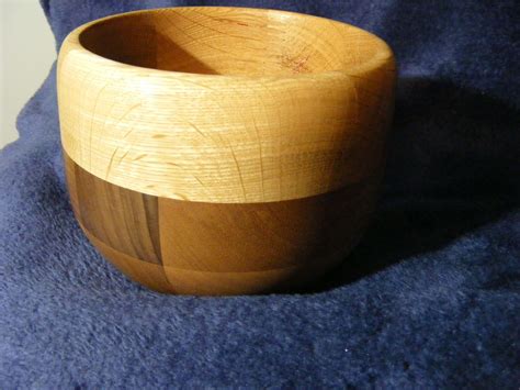 Hand Turned Walnut And Oak Bowl Numonday