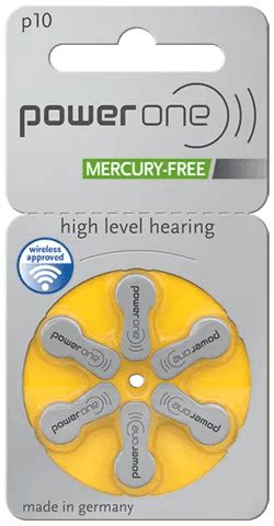 Hearing Aid Battery (Powerone) Size 10 Mercury Free - Manning Audiology ...