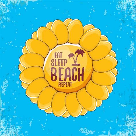 Eat Sleep Beach Repeat Vector Concept Illustration Or Summer Poster