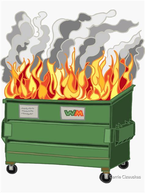 Dumpster Fire Sticker For Sale By Carrie Cizauskas Redbubble