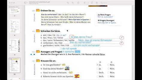 Alemán 1 Menschen A1 1 Lektion 3 Arbeitsbuch revisión parte 2 YouTube
