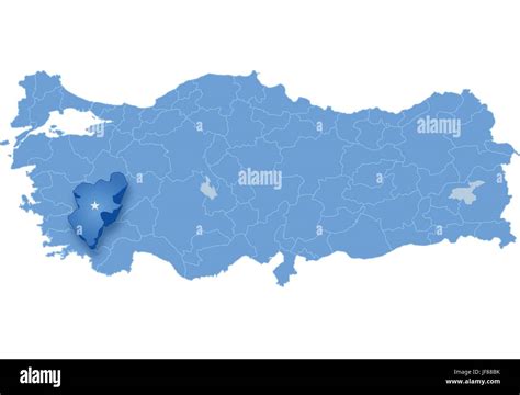 Map of Turkey, Denizli Stock Vector Image & Art - Alamy