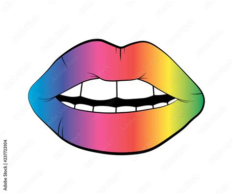 Rainbow Lips Drawing | Lipstutorial.org