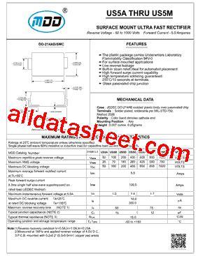 US5D Datasheet PDF Microdiode Electronics Jiangsu Co Ltd