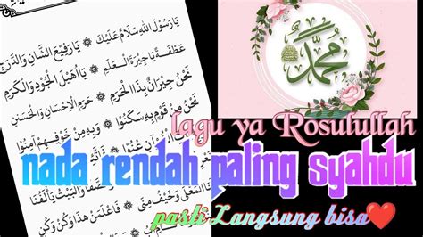 Belajar Sholawat Maulid Diba Nadhom Ya Rosulullah Nada Rendah Paling