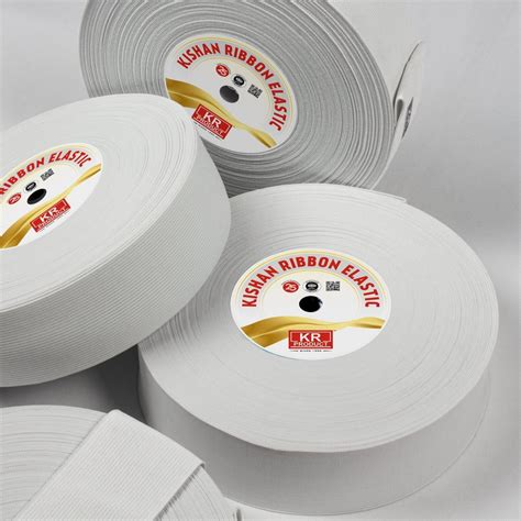 Cotton Plain White Knitted Elastic Tape For Garments Thickness Mm