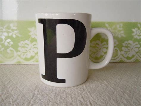 Vintage Coffee Mug Initial Personalized Monogrammed Cup Letter Etsy