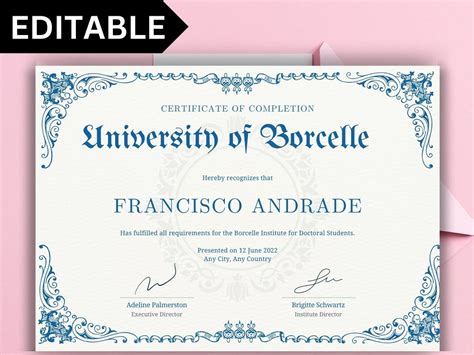 Editable University College Diploma Template For Novelty GED