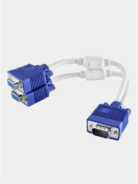 VGA переходник сплиттер разветвитель VGA 1x15M- 2x15F (с фильтрами ...