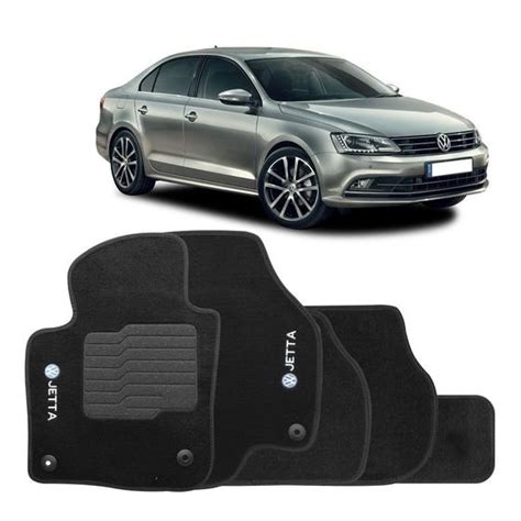 Jogo Tapete Carpete Bordado Preto Vw Jetta 2011 2012 2013 2014 2015