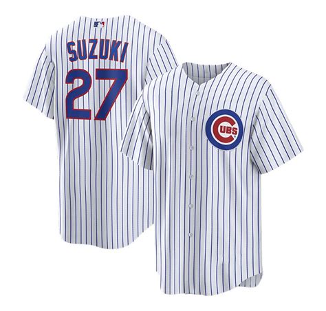 Men S Baseball Game Uniforms Chicago Cubs Suzuki Seiya 27 White Player