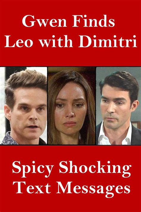 Days Of Our Lives Spoilers Gwen Finds Leo With Dimitri Dool Days Of