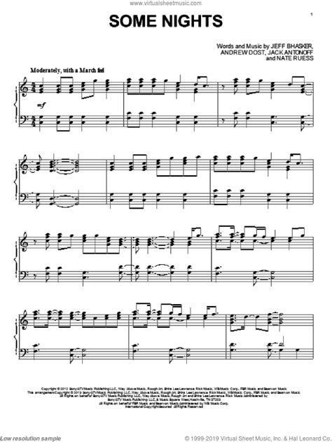 Fun Some Nights Intermediate Sheet Music For Piano Solo