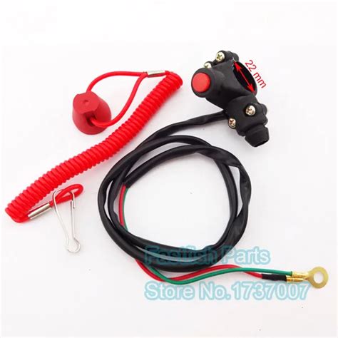 Red Kill Stop Switch Closed Safety Switch Push Button For Motorcycle