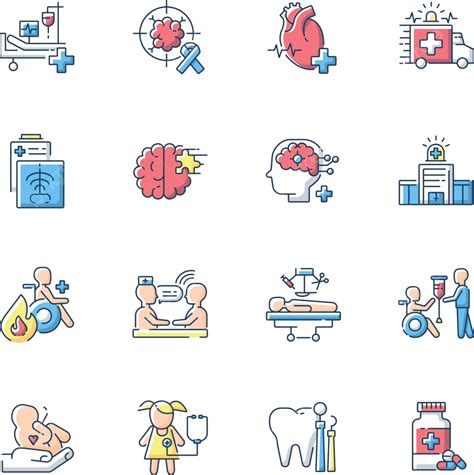 hospital rgb color icons set hospital  color vector hospital