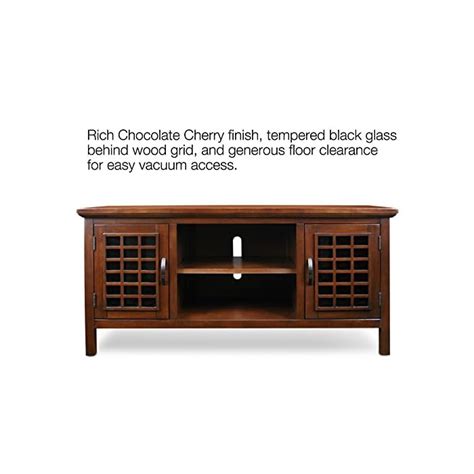 Leick 50 Inch Wide Tv Stand With Black Glass Chocolate Cherry Lavorist