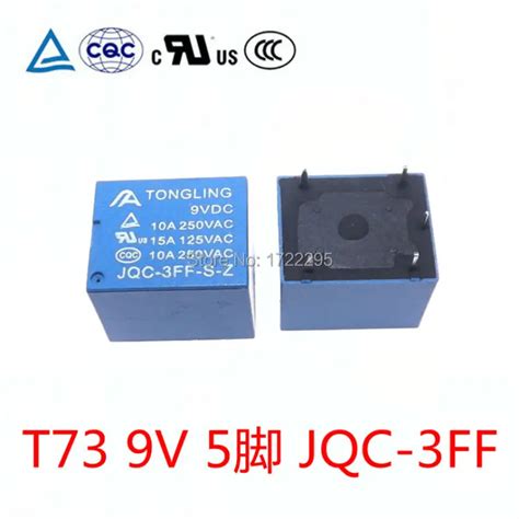 Free Shipping 1PCS 9V Relay 5 PIN Conversion Type 250VAC JQC 3FF T73 9V