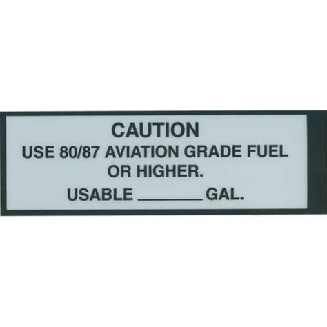 80/87 Aviation Fuel Placard, Sticker, 6.90 CHF