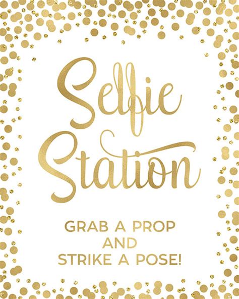 Selfie Station Sign Printable Photo Booth Sign Selfie Station Etsy