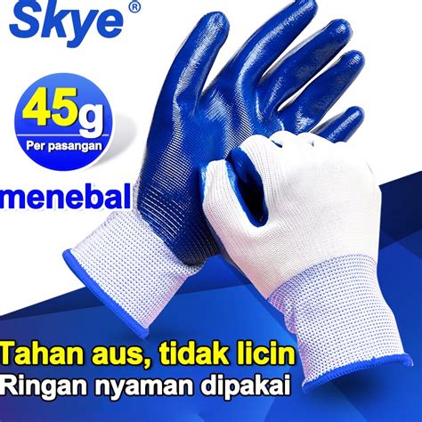 Jual KODE Q5N 12pcssetSarung Tangan Safety Latex Hitam Oil Resistant