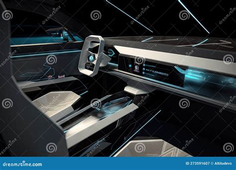 Futuristic Car Interior with Sleek and Minimalist Design, Featuring ...