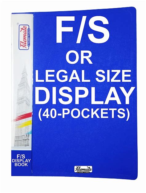 Filemate F S Or Legal Size Clear Book File 40 Transparent Inner Pockets