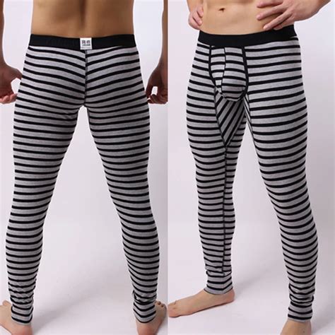 Gay Loungewear Sexy Stripe Cotton Thermals