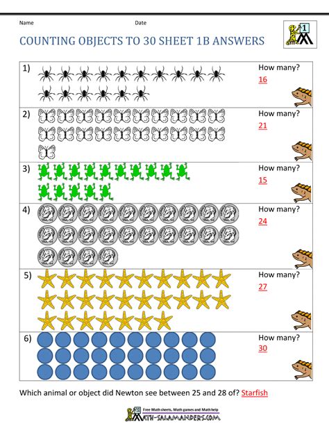 Printable Counting Worksheet Counting Up To 50