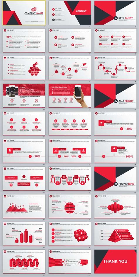 30+ Red Infographics Business Powerpoint Template | Business powerpoint ...