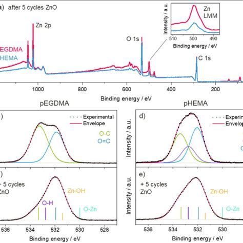 XPS Spectra A XPS Survey Scans Raw Data Of PEGDMA And PHEMA Thin