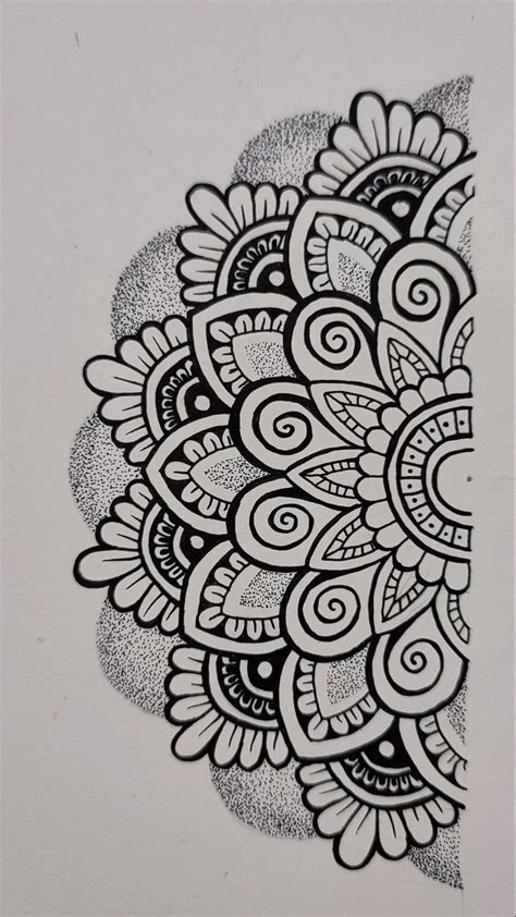 Half Mandala Inspired Pinterest Easy Mandala Drawing Mandala