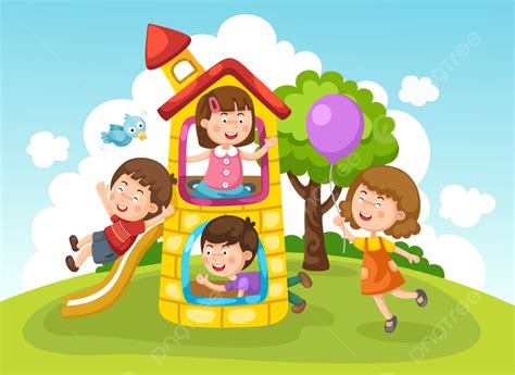 Kids Playing Outside Clipart