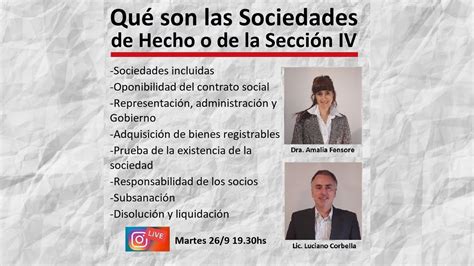 Qu Son Sociedades De Hecho O De La Secci N Iv En La Ley General De